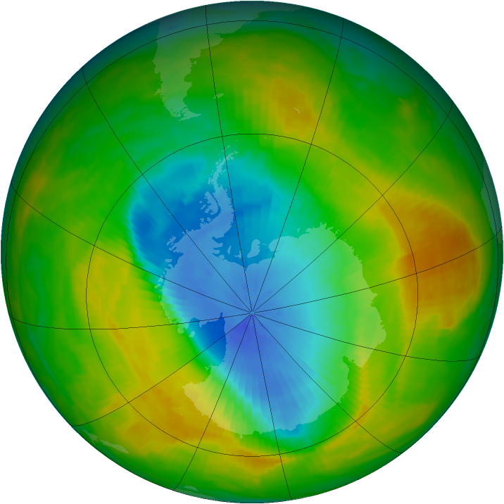Antarctic ozone map for 12 November 1982